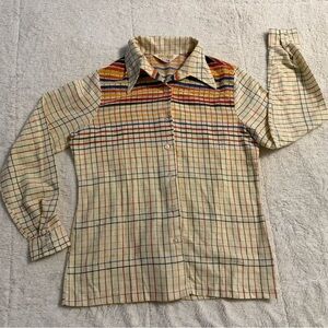 Vintage Kokobay by eccobay Striped Plaid Button-Up Shirt Retro Western EUC